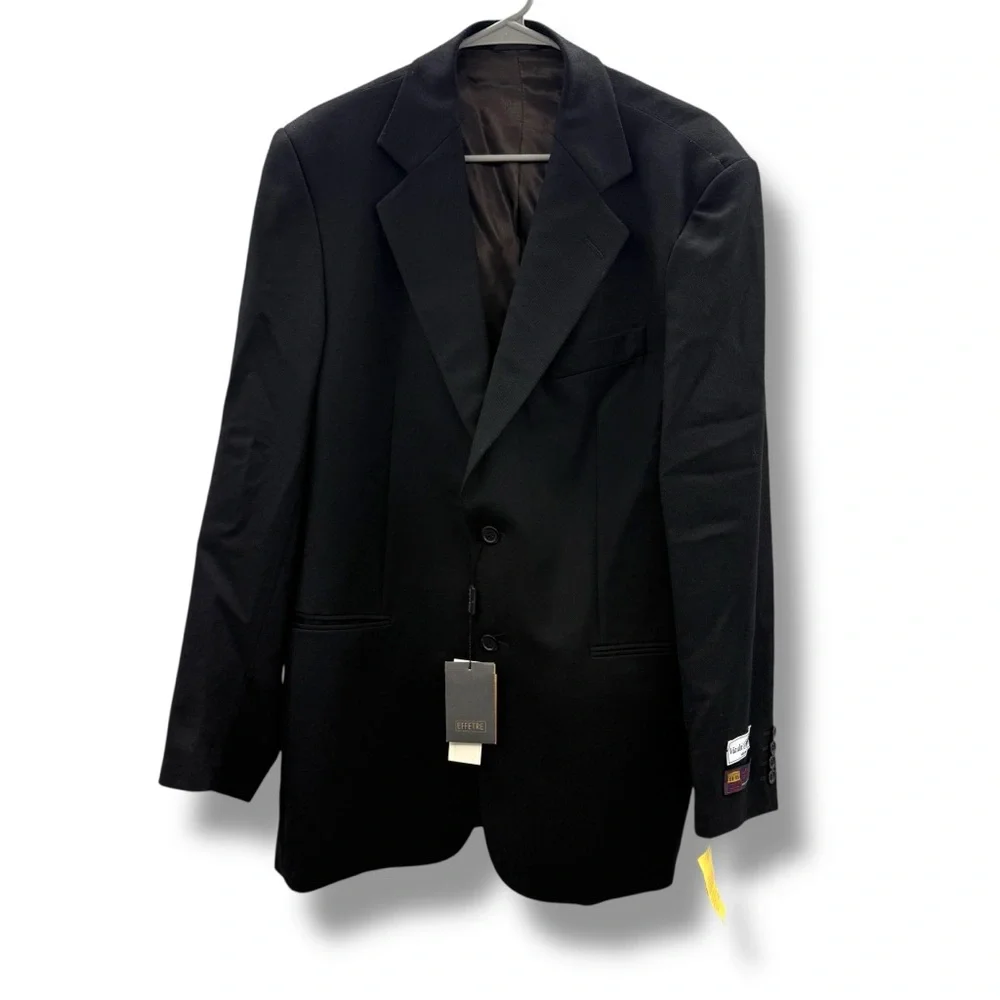 Via Dei Navigli NWT Virgin Wool Blazer Men’s Size 40 US Black Classic Fit‎
